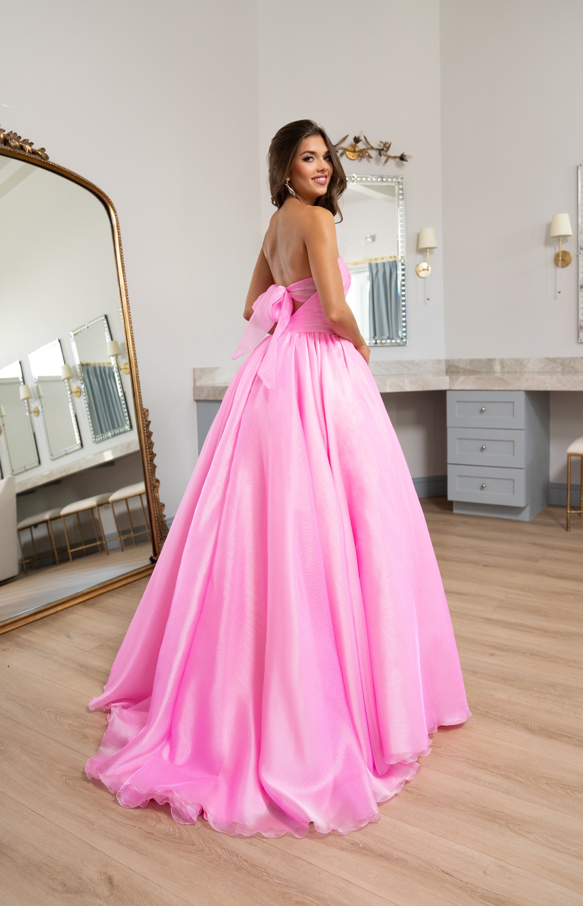 Rachel Allan 70768 Long Formal Ruched Layer Prom Dress