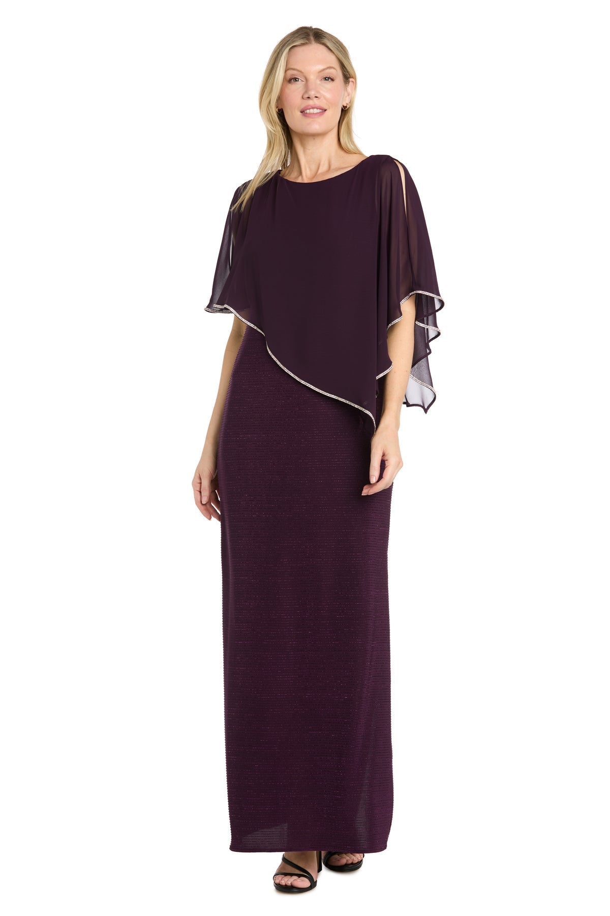 Jewel Floor-Length Chiffon Formal Sheath R&M Richards 7076P