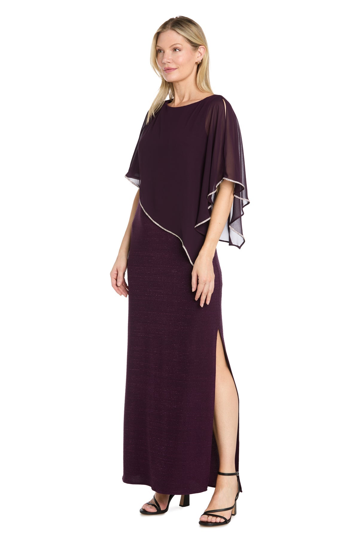 Jewel Floor-Length Chiffon Formal Sheath R&M Richards 7076P