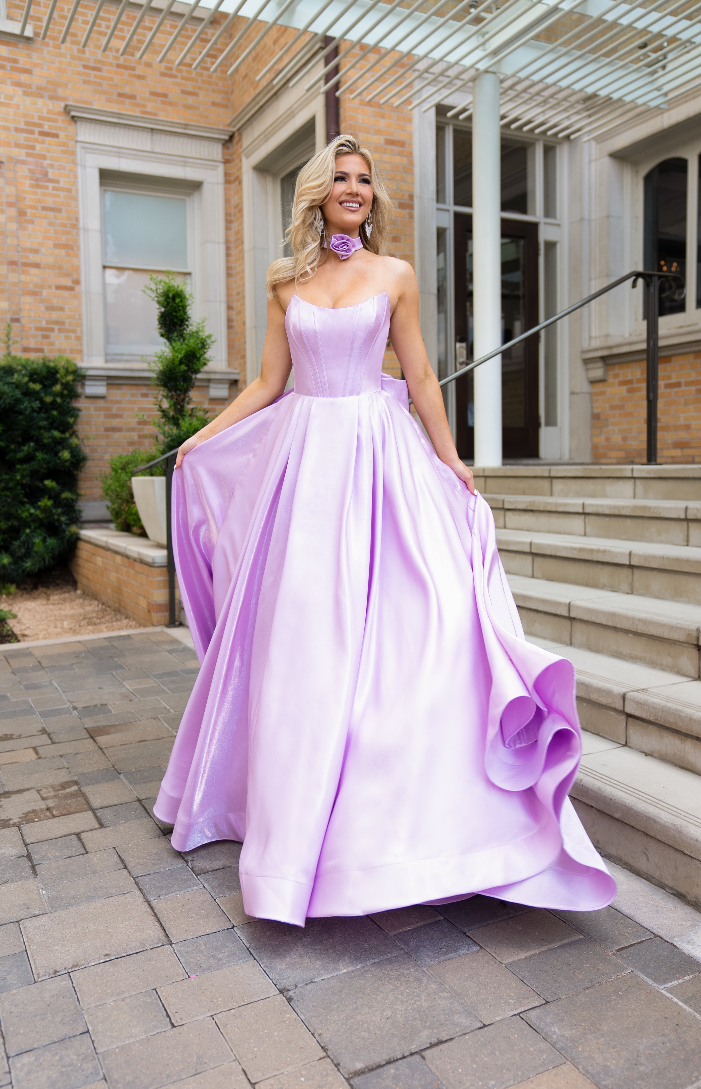Prom Dresses Long Ball Gown Formal Floral Prom Dress  Orchid