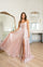 Prom Dresses Long Formal Pleted Metallic Prom Dress Blush