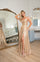 Prom Dresses Long Formal Pleted Metallic Prom Dress Champagne