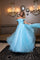 Prom Dresses A Line Long Formal 3D Floral Prom Dress Aqua