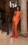 Prom Dresses Fitted Long Formal Beaded Corset Prom Dress Tangerine Gold