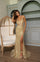 Prom Dresses Long Formal Beaded Glitter Prom Dress Gold
