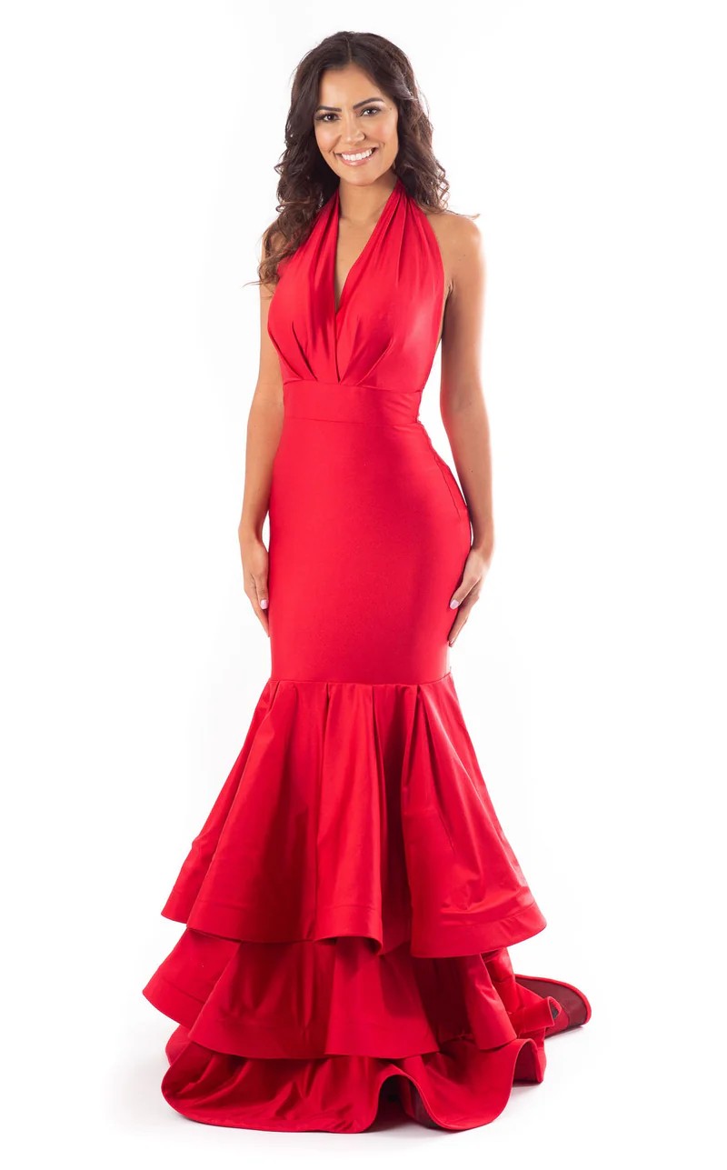 Jessica Angel 708 Fitted Long Formal Tiered Prom Dress