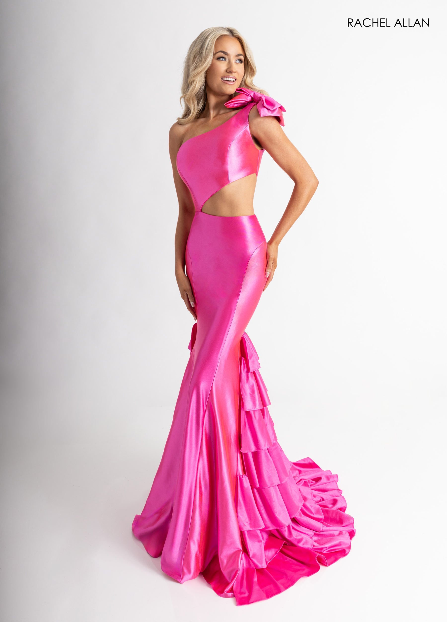 Prom Dresses Long Formal Rufle Prom Dress Fuchsia
