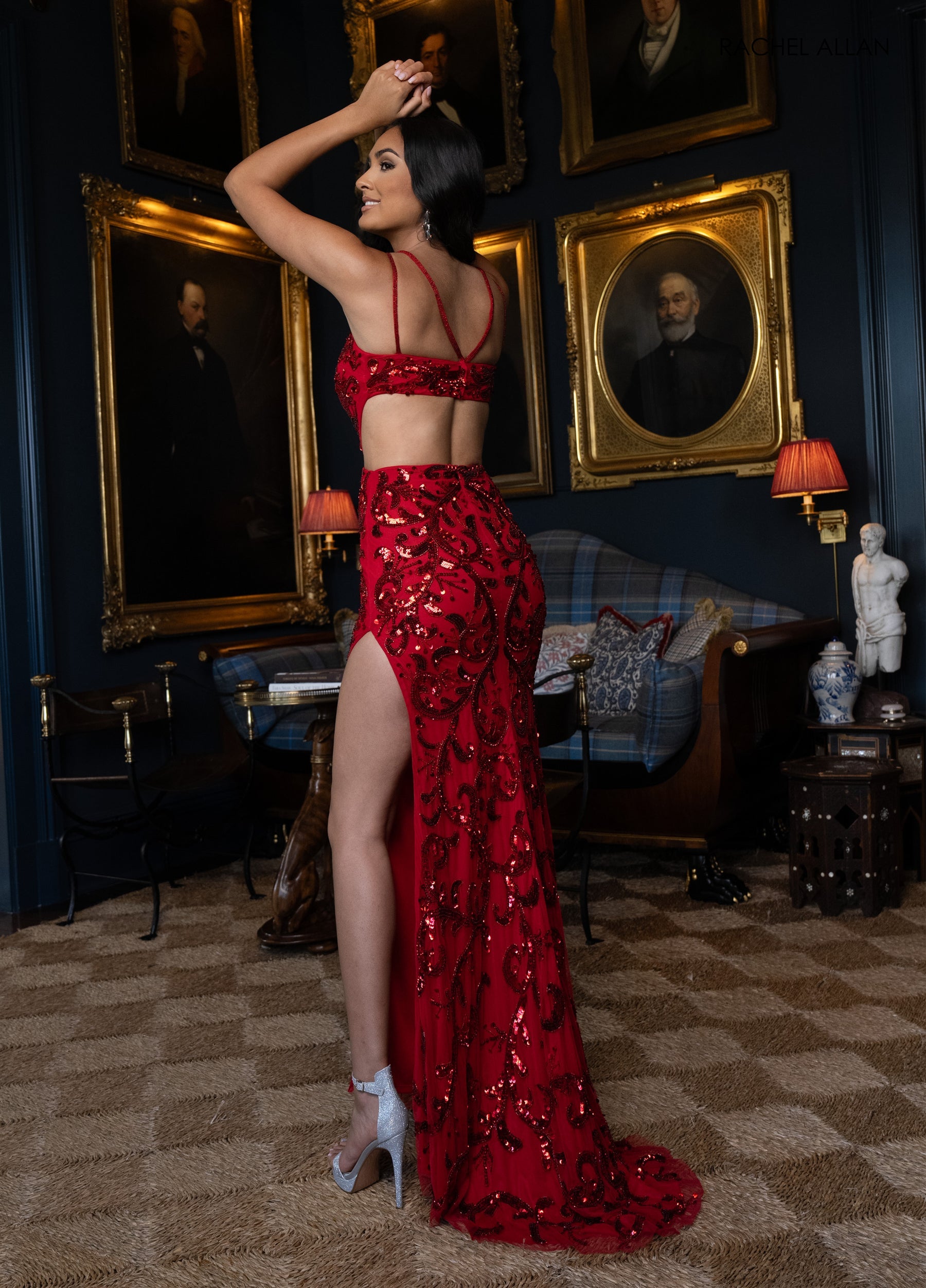 Prom Dresses Prom Long Fitted Beaded Evening Dress Red