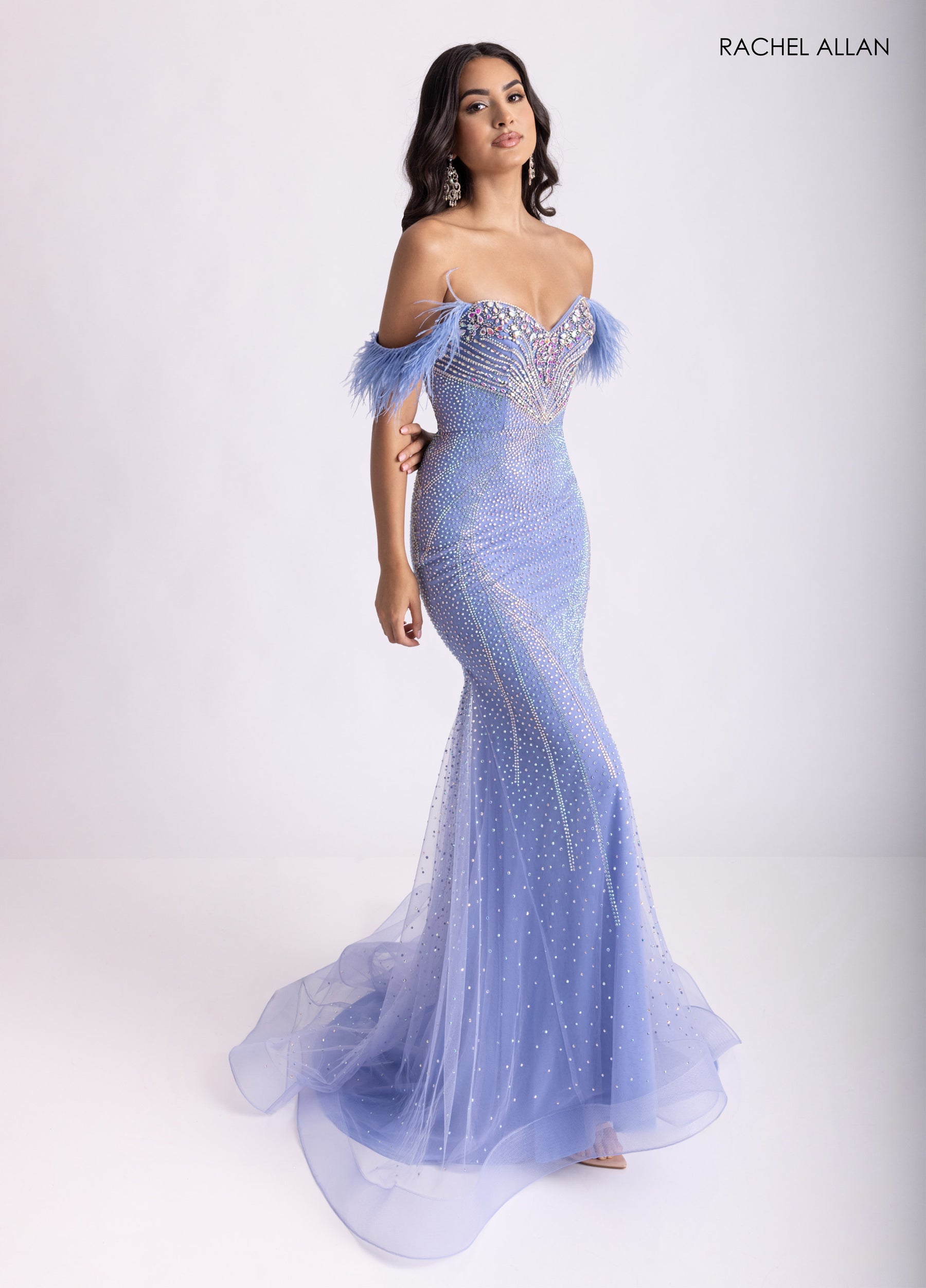 Prom Dresses Long Formal Beaded Mermaid Prom Dress Periwinkle
