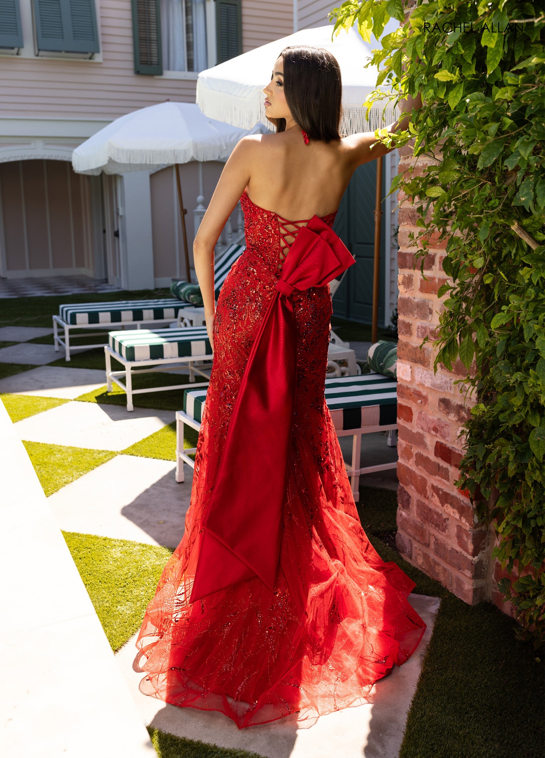 Prom Dresses Long Glitter Slit Formal Prom Dress Red