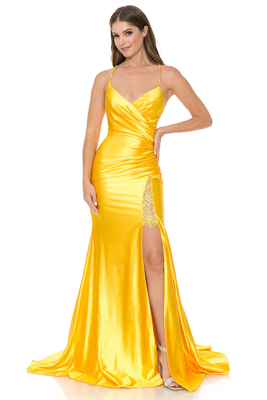 Prom Dresses Formal Corset Long Prom Dress Lenovia 8158 Golden
