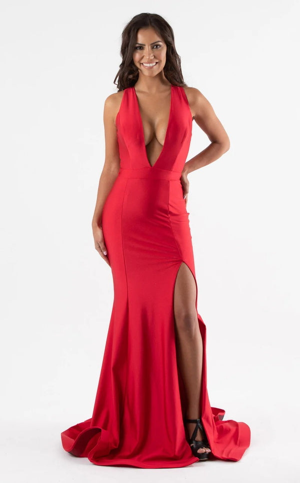 Jessica Angel 719 Long Prom Formal High Slit Dress