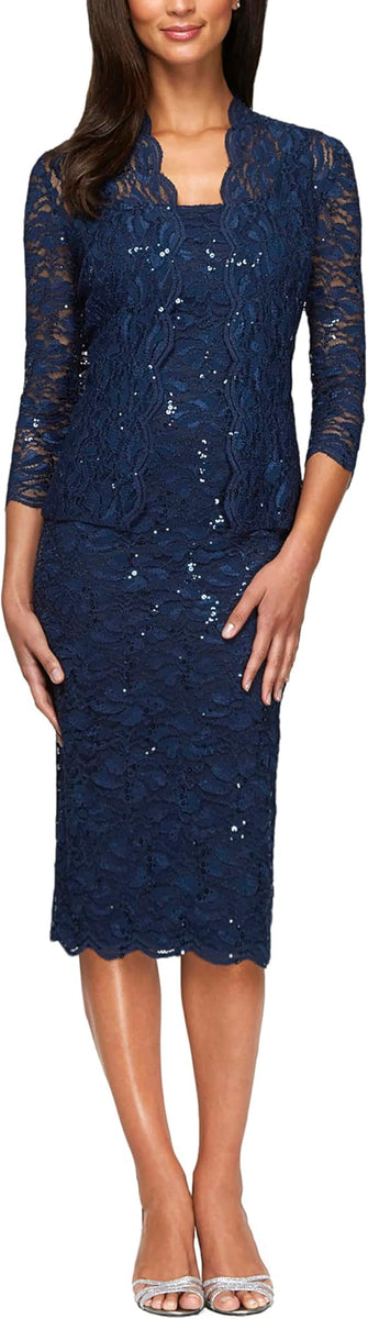 Tea Length Formal Jacket Dress – The Dress Outlet