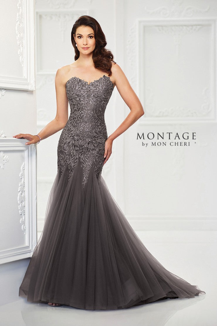 Montage 118964 Long Formal Lace Beaded Evening Dress