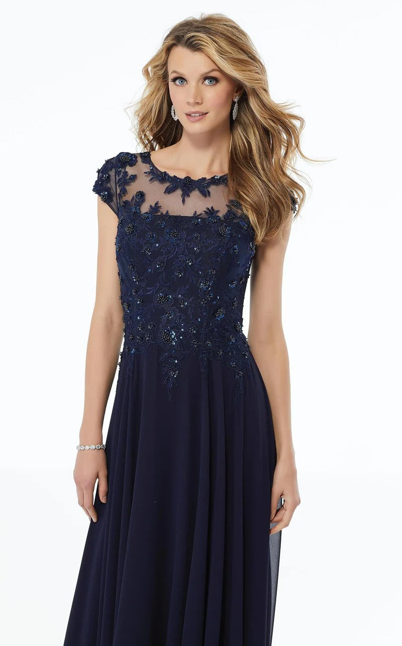 MGNY Madeline Gardner New York 72112 Beaded Long Formal Evening Dress