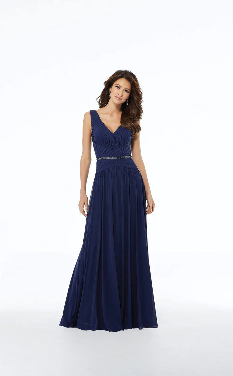 MGNY Madeline Gardner New York 72131 Formal Long A Line Beaded Dress