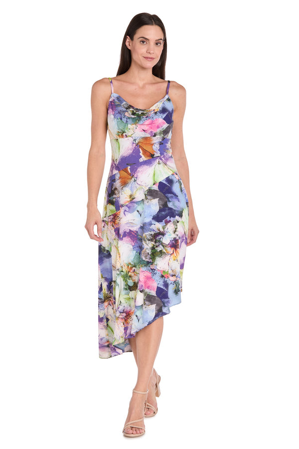 High Low Printed Dress Cocktail R&M Richards 7220