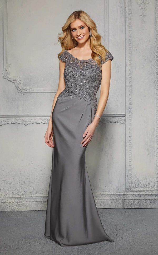MGNY Madeline Gardner New York 72425 Sequin Long Formal Evening Lace Dress