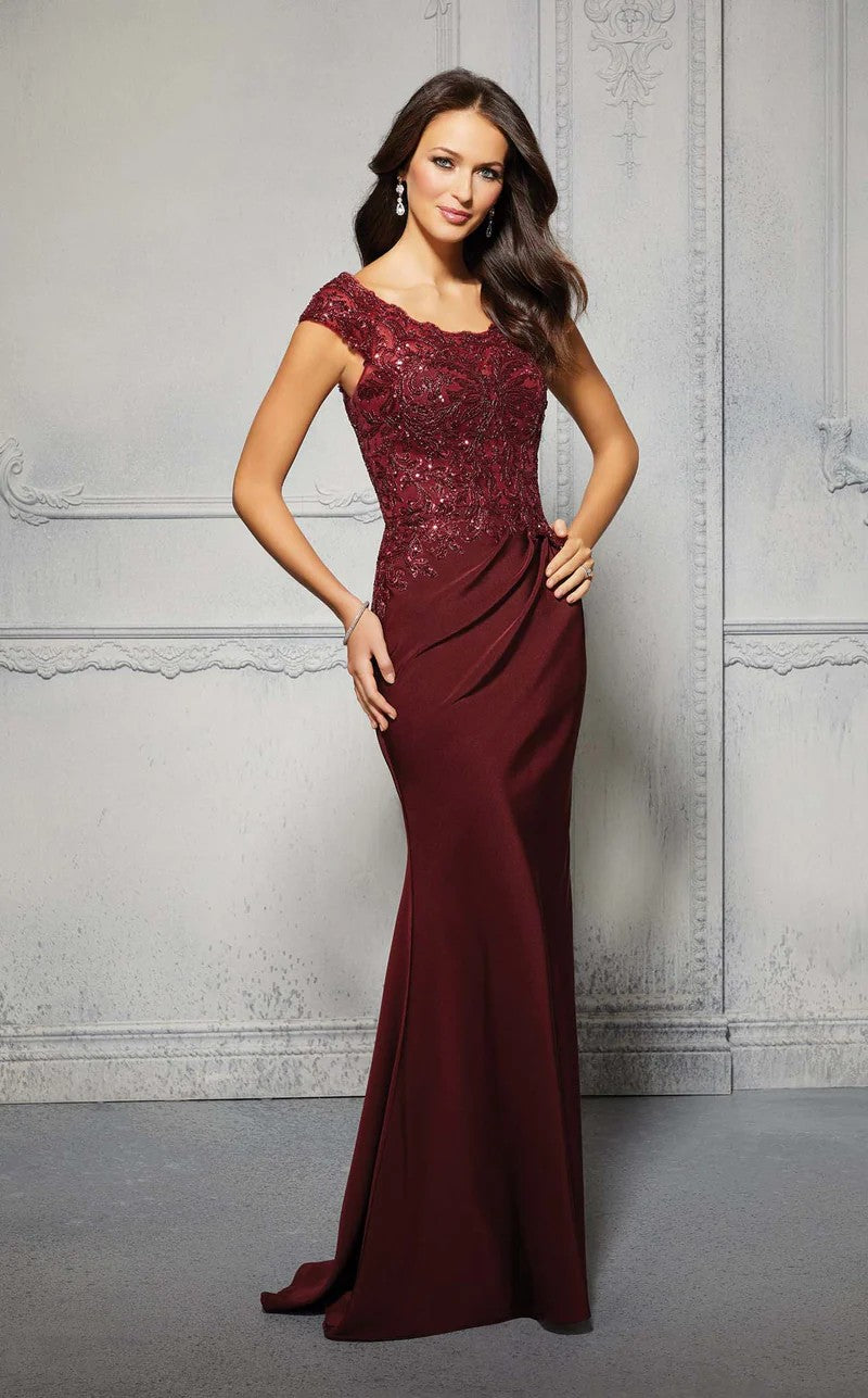 MGNY Madeline Gardner New York 72425 Sequin Long Formal Evening Lace Dress