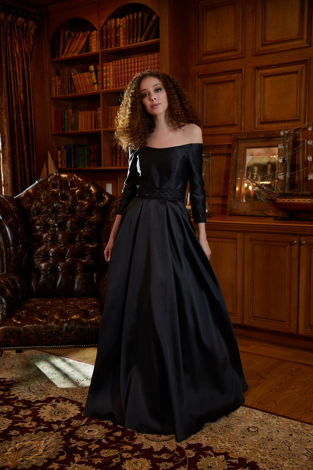 MGNY Madeline Gardner New York 72813 Long Formal Beaded Evening Dress