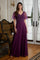 Mother of the Bride Dresses Beaded Formal Evening Long Gown Mulberry