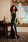 Formal Dresses Long Formal Gown with Detachable Sleeves Emerald