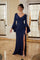 Mother of the Bride Dresses Long Bell Sleeves Formal Dress Navy