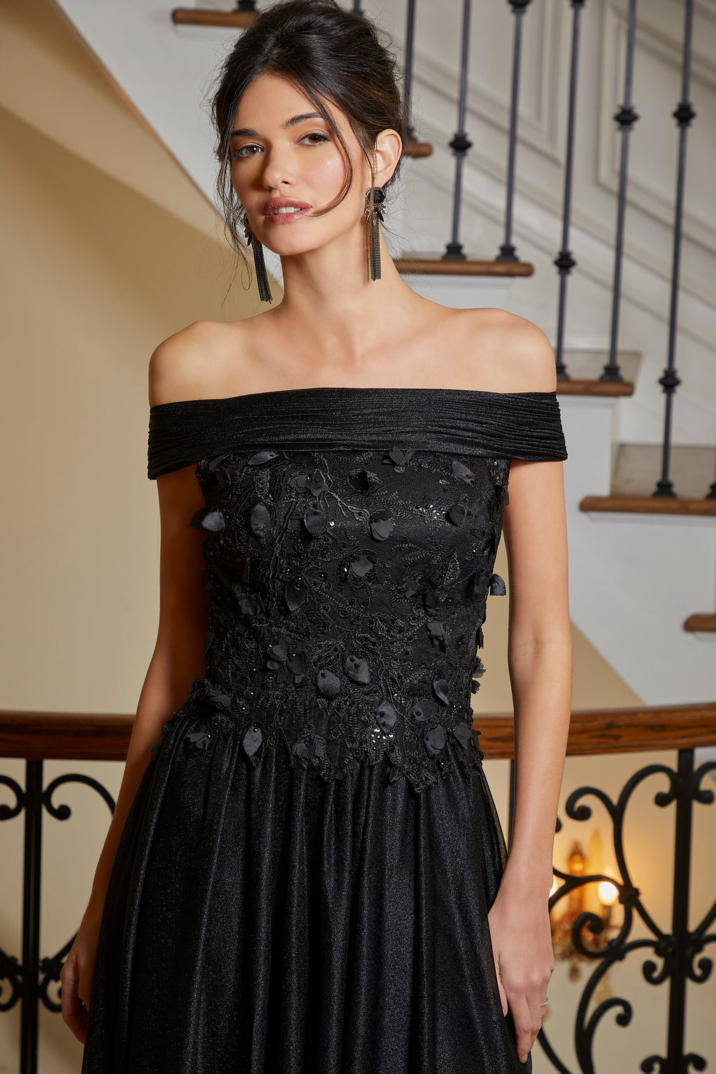 MGNY Madeline Gardner New York 72833 Long Formal Dress with Detachable Cape