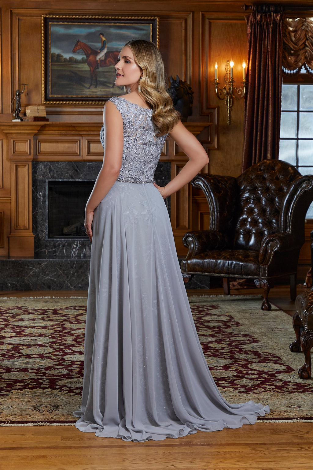 MGNY Madeline Gardner New York 72841 Long Formal Overskirt Evening Gown
