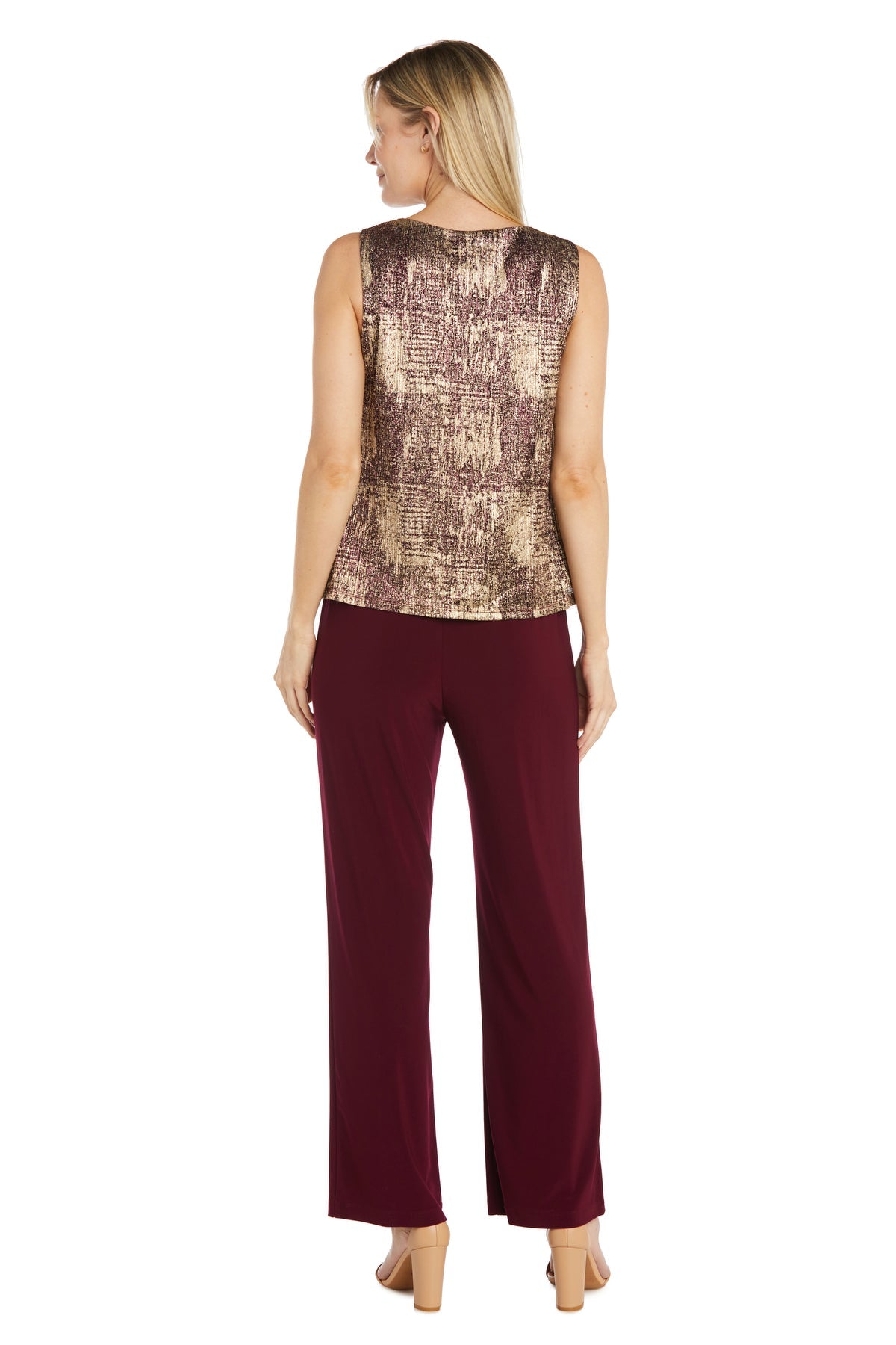 Pant Suit Long Formal Print Petite Pant Suit Burgundy