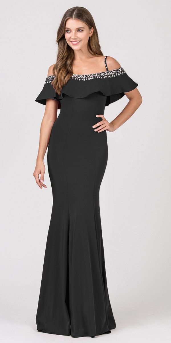 Off-the-Shoulder Floor-Length Jersey Formal Mermaid Eureka Fashion 7333