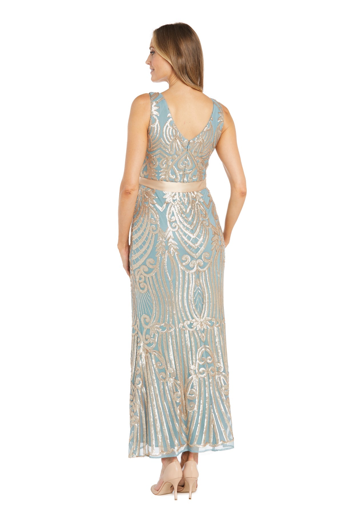 R&M Richards 7380 Long Sequin Formal Evening Dress