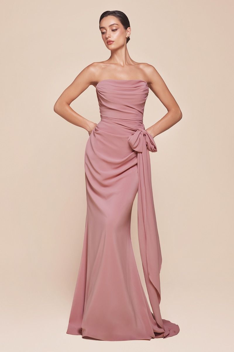 Prom Dresses Fitted Long Formal Prom Dress Dusty Rose