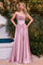 Prom Dresses Long Formal Slit A Line Evening Dress Mauve