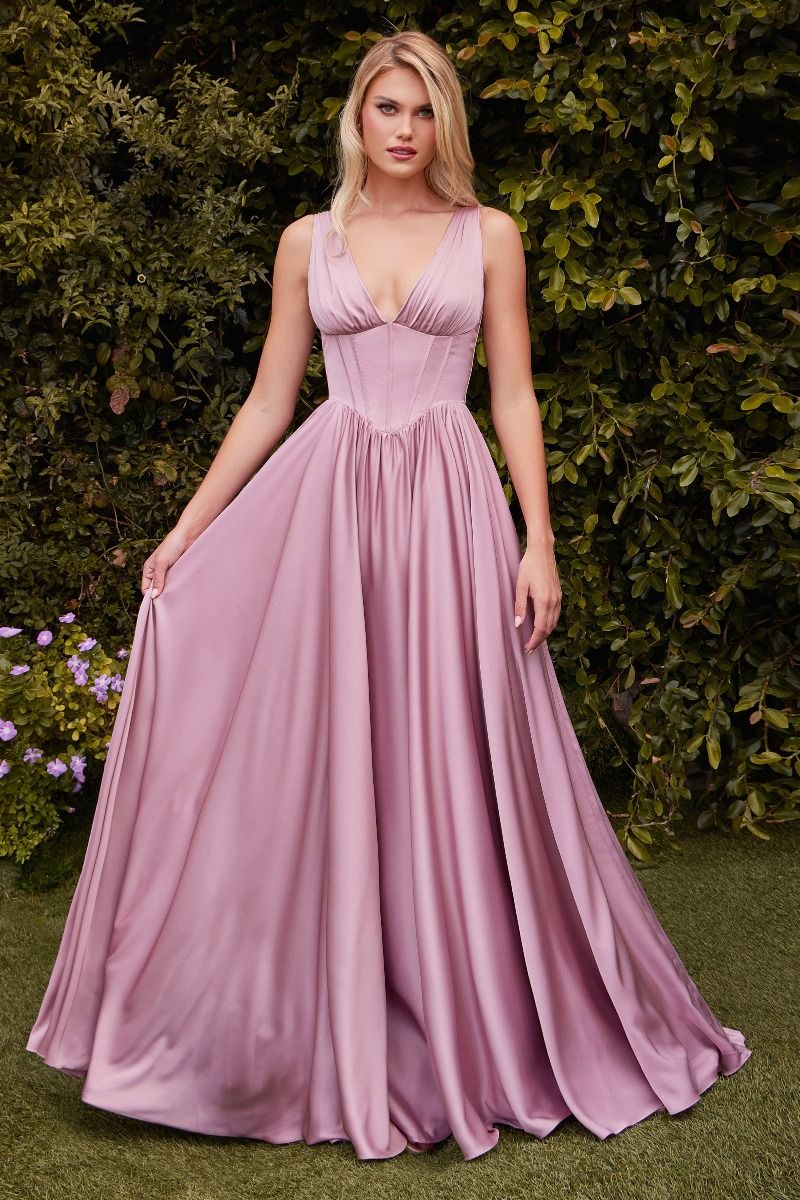 LaDivine 7447 Long Formal Prom A Line Dress - Sage / 2 LaDivine 7447 Long Formal Prom A Line Dress - Sage / 2