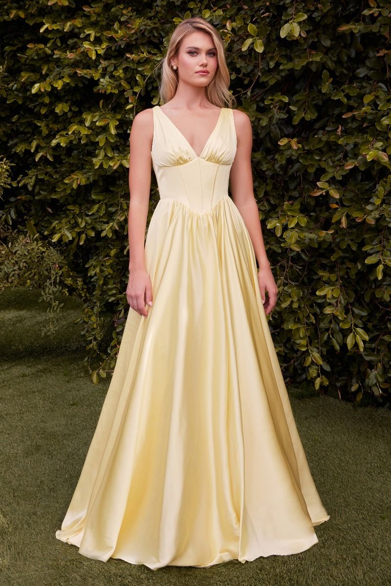 LaDivine 7447 Long Formal Prom A Line Dress - Sage / 2 LaDivine 7447 Long Formal Prom A Line Dress - Sage / 2