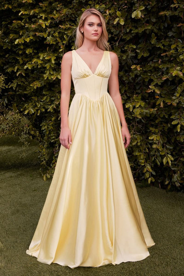 LaDivine 7447 Long Formal Prom A Line Dress