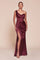 Prom Dresses Long Fitted Formal Pleated Prom Dress Burgundy