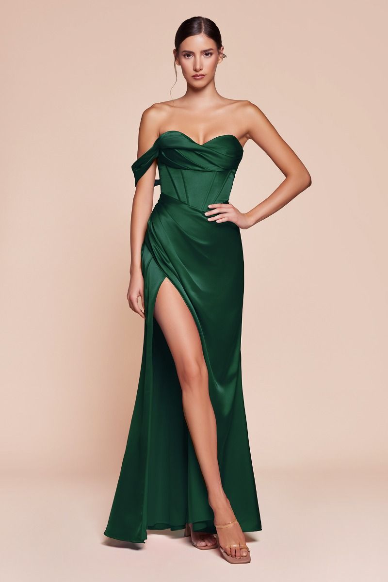LaDivine 7448 Long Fitted Corset Formal Prom Dress