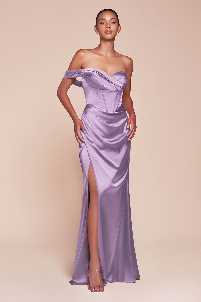 LaDivine 7448 Long Fitted Corset Formal Prom Dress