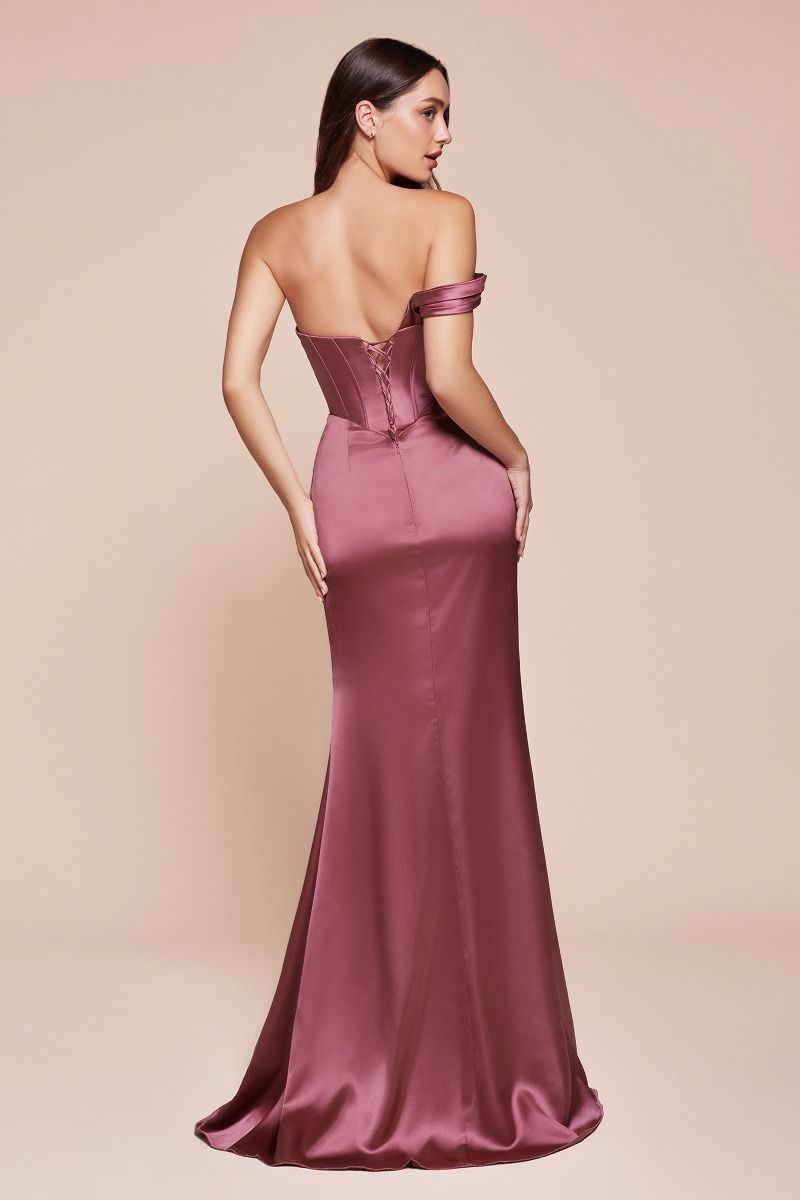 dress with corset back A-Line V-Neck Corset Back Long Prom Dress Split Evening Dress US10 / Custom Color