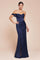 Prom Dresses Long Fitted Formal Pleated Prom Dress  Navy