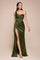 Prom Dresses Long Fitted Formal Pleated Prom Dress Olive