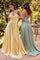 Prom Dresses A Line Long Formal Slit Prom Dress Lt Yellow