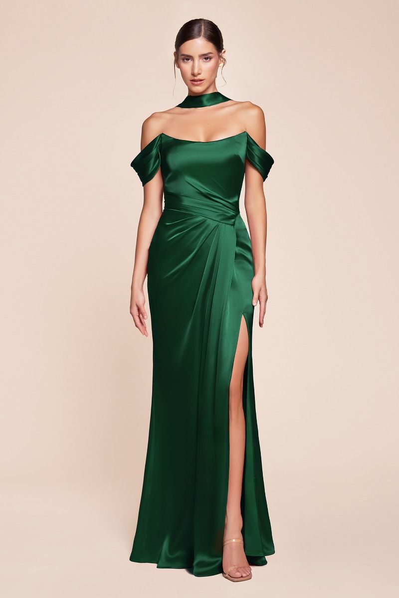 LaDivine 7452 Long Formal Evening Prom Slit Dress