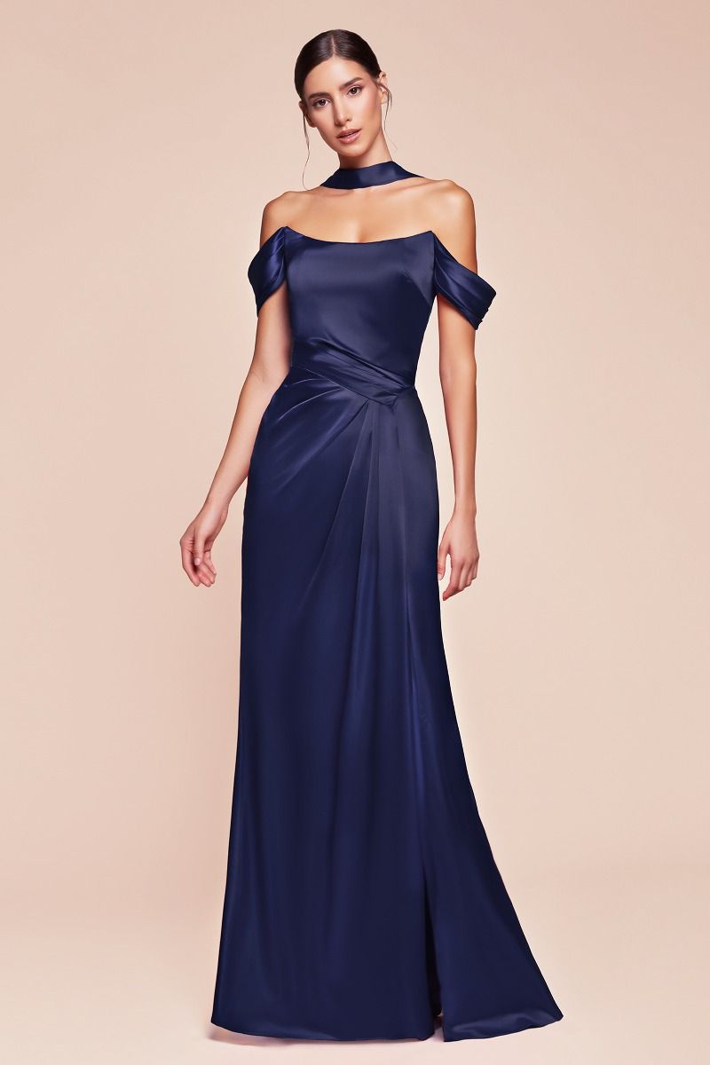 LaDivine 7452 Long Formal Evening Prom Slit Dress