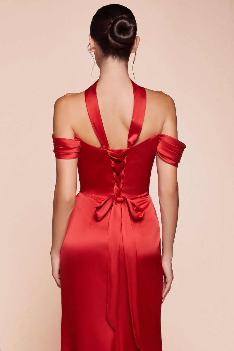 Prom Dresses Long Formal Evening Prom Slit Dress Red