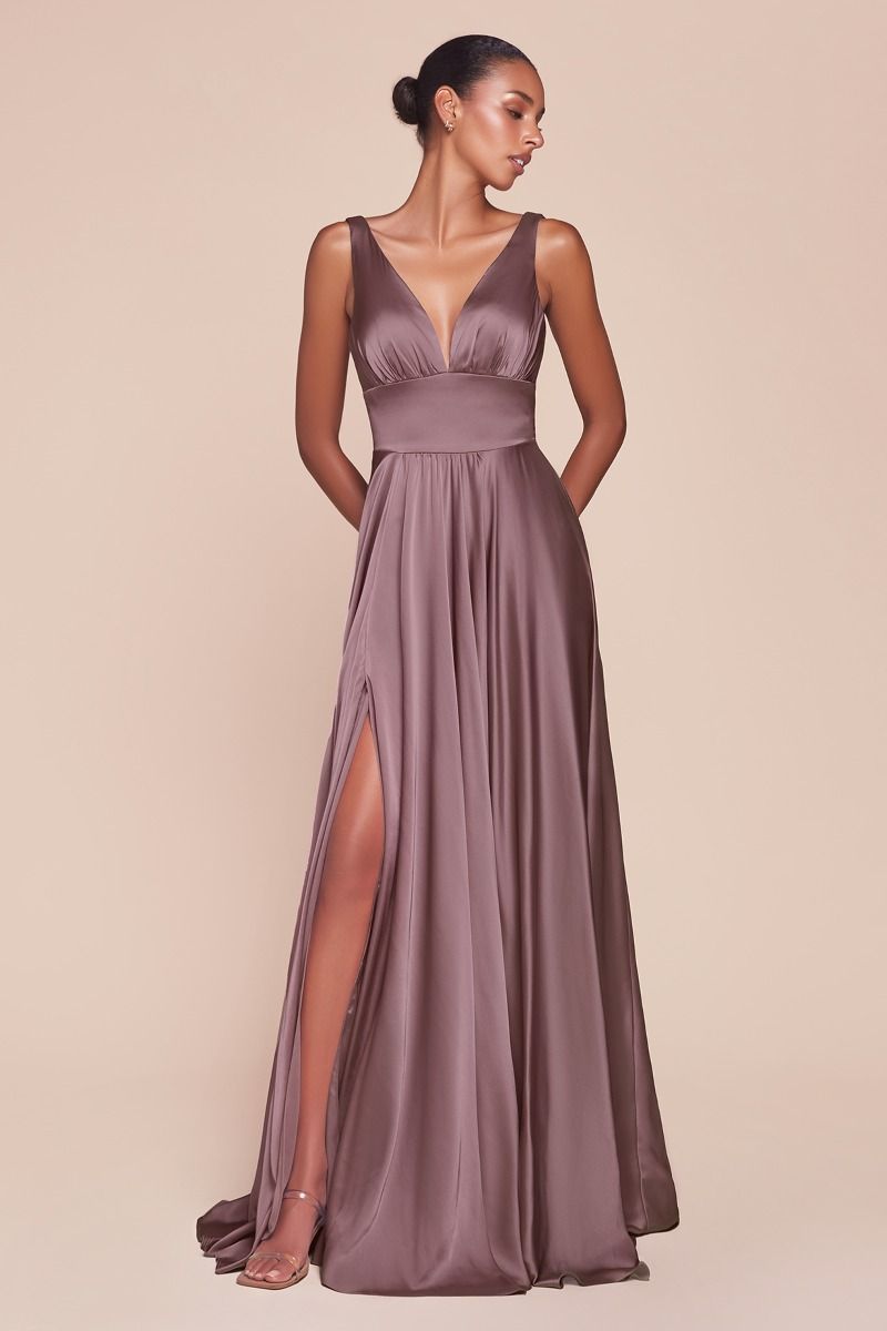Long Prom Dress Evening Gown by LaDivine CD7469 - Dark Mauve / 18 Long Prom Dress Evening Gown by LaDivine CD7469 - Dark Mauve / 18