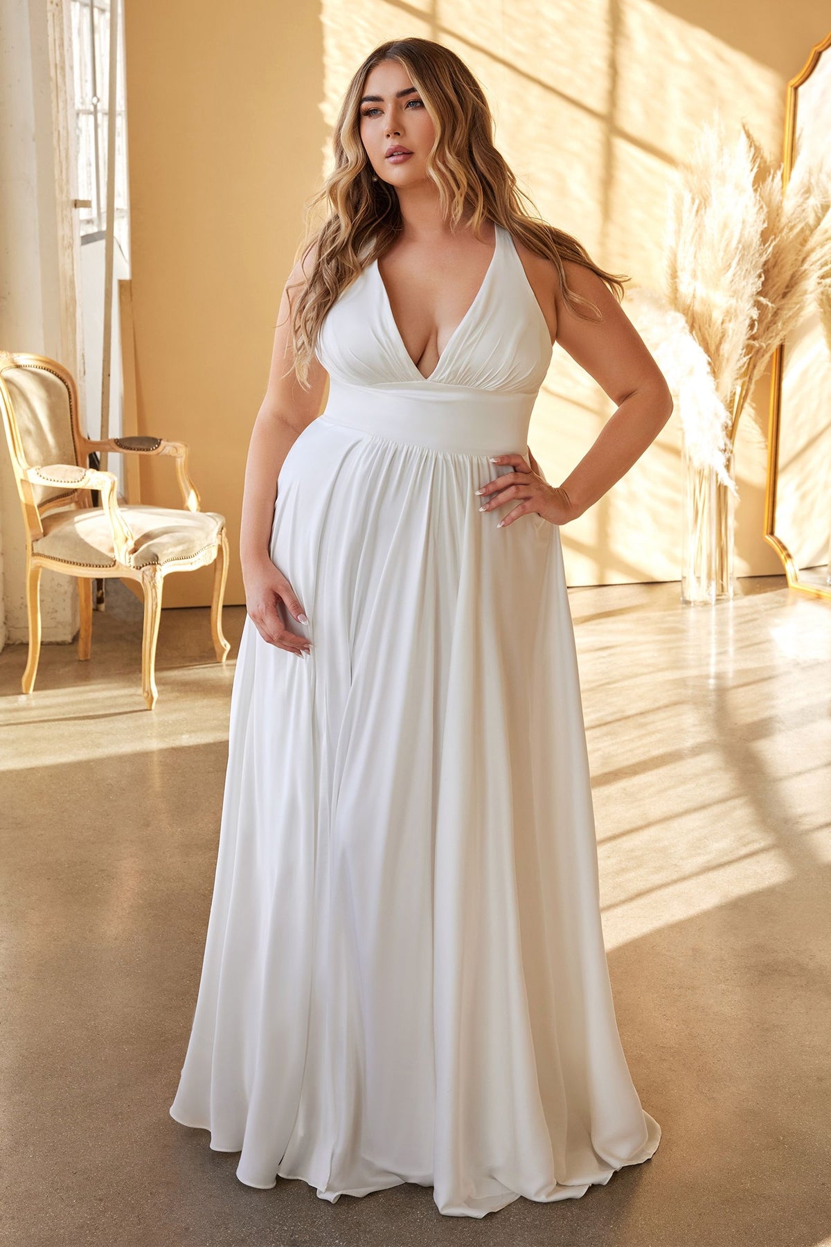 Wedding Dresses Long Plus Size Simple Wedding Dress Off White