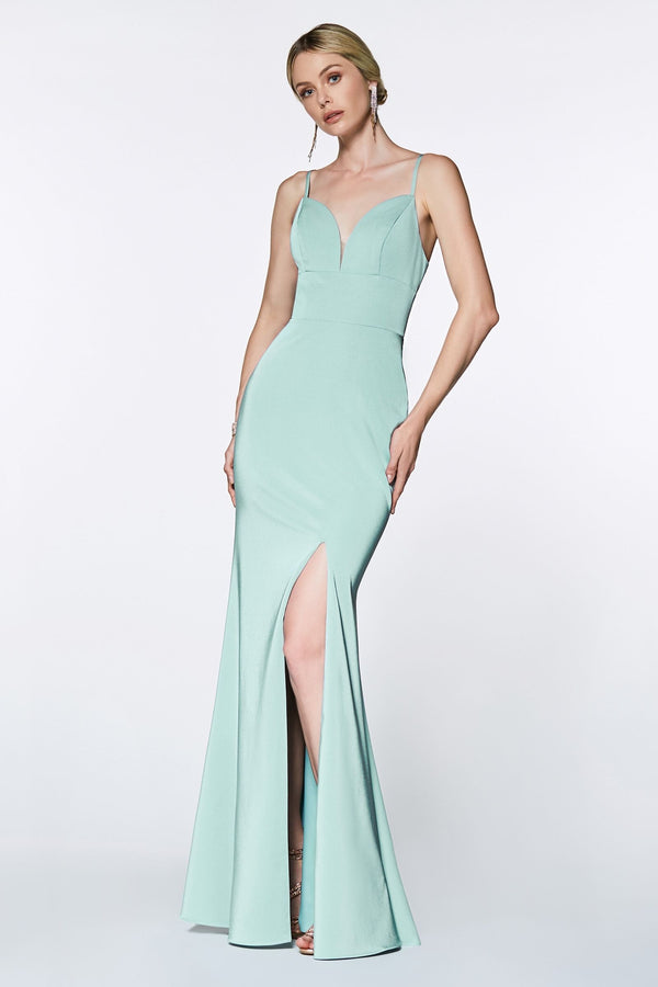 LaDivine 7470 Long Formal Fitted Evening Prom Dress
